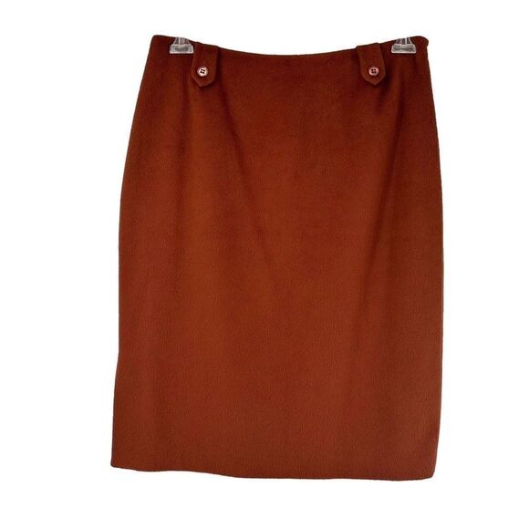 Tocca Skirt 100% Angora Pencil Skinny Womens Size 12 Burnt Sienna Brown Red - Picture 1 of 10
